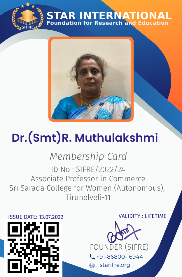 Dr.(Smt)R. Muthulakshmi 
