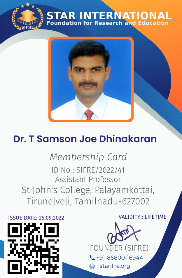 Dr T Samson Joe Dhinakaran