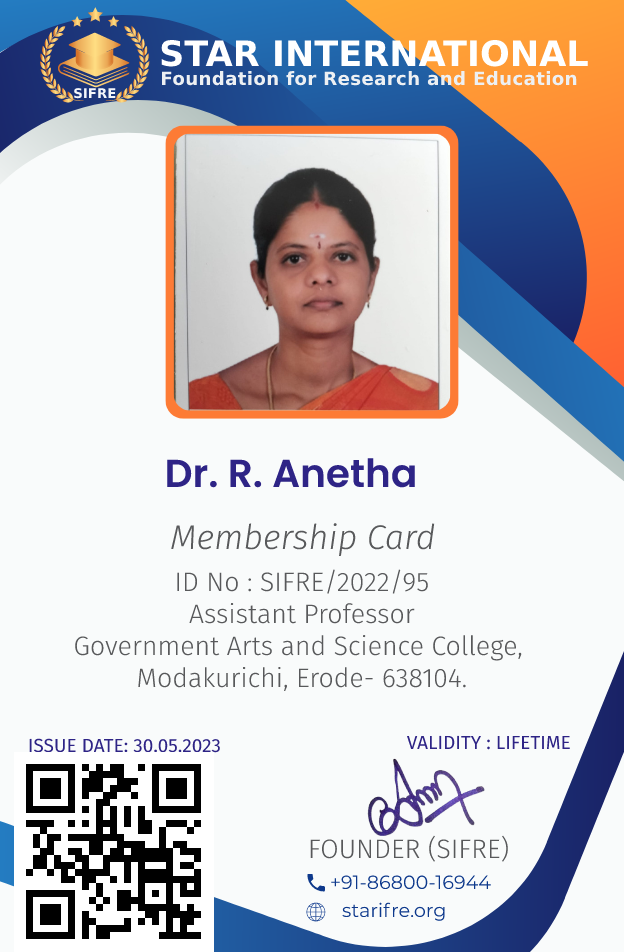Dr. R. Anetha. SIFRE/2022/95 